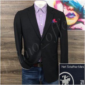 Hart Schaffner Mens Blazer Sport Coat Two Button Jacket Wool 40R Casual Suit USA